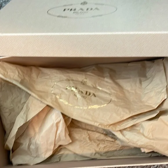 Authentic PRADA shoe box with PRADA tissue liner inside well loved - Picture 2 of 2